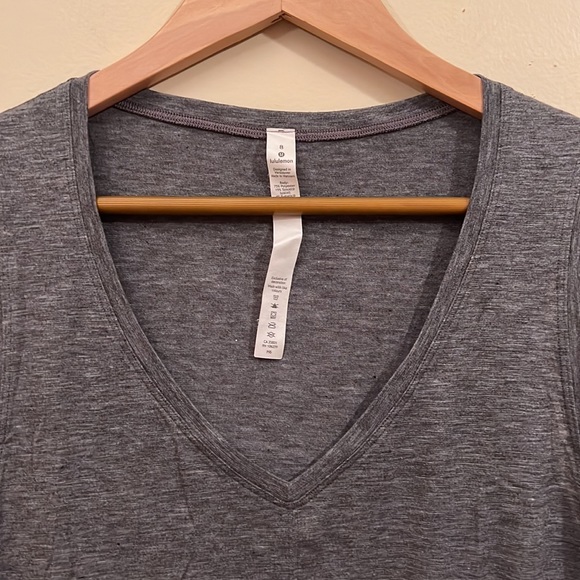 Lululemon Knot Gonna Fly V Neck Tank in Heathered Black - Picture 6 of 10
